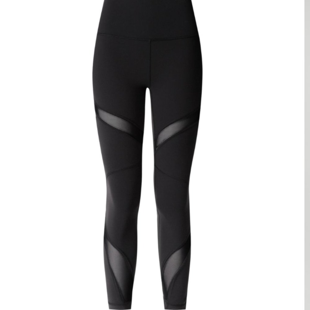 💜SOLD💜LULULEMON Black Mesh Full Length Tights 4